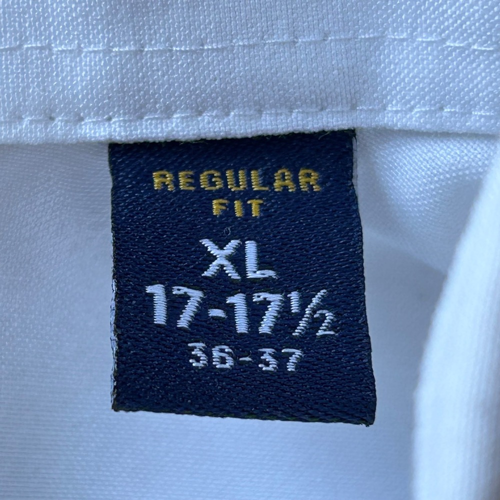 Stafford Travel 365 Mens XL 17-17.5 36-37 White Regular‎ Fit Dress Shirt Repreve - Picture 8 of 9